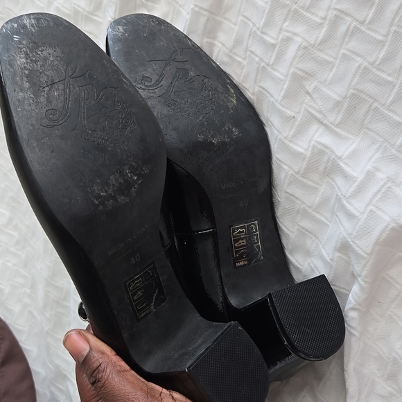 Free People Ankle Strap Black Women's Short Block Heel Summer Work Shoes - Picture 8 of 10